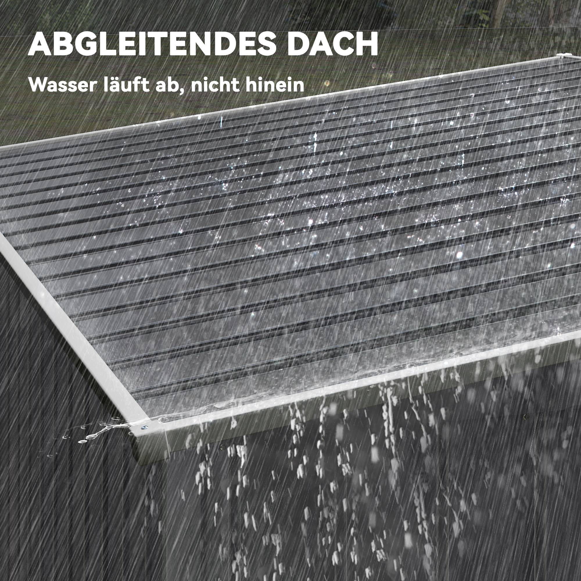 Abri de jardin métallique 2,81 m² 154x206,5x181 cm toit pentu fondations cabanon outils jardin solide extérieur - Image 8