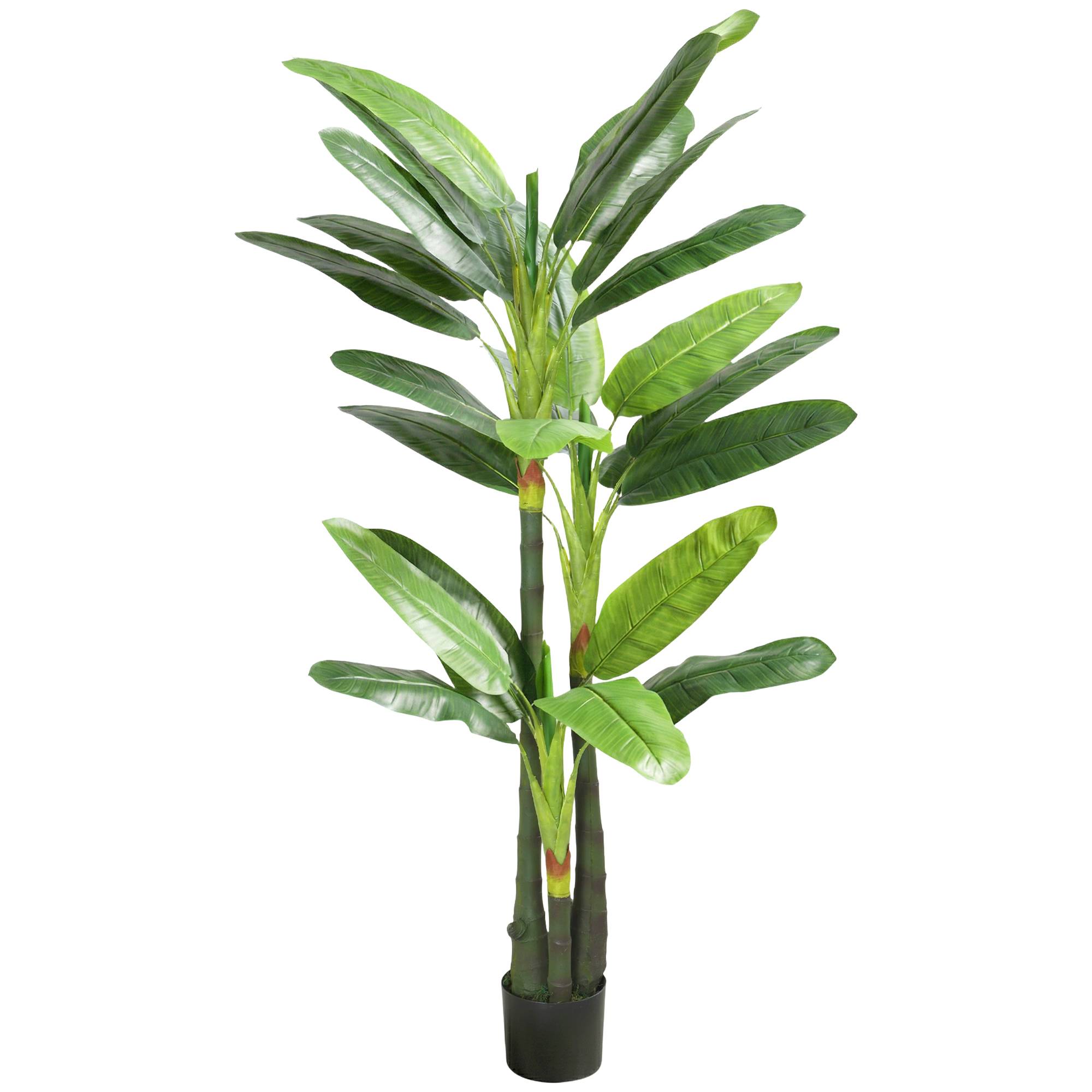 Bananier artificiel 18 feuilles, 180cm, vert - Image 1