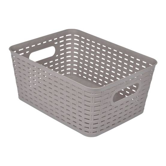 Panière à Linge "Effet Tressé" 9L Taupe