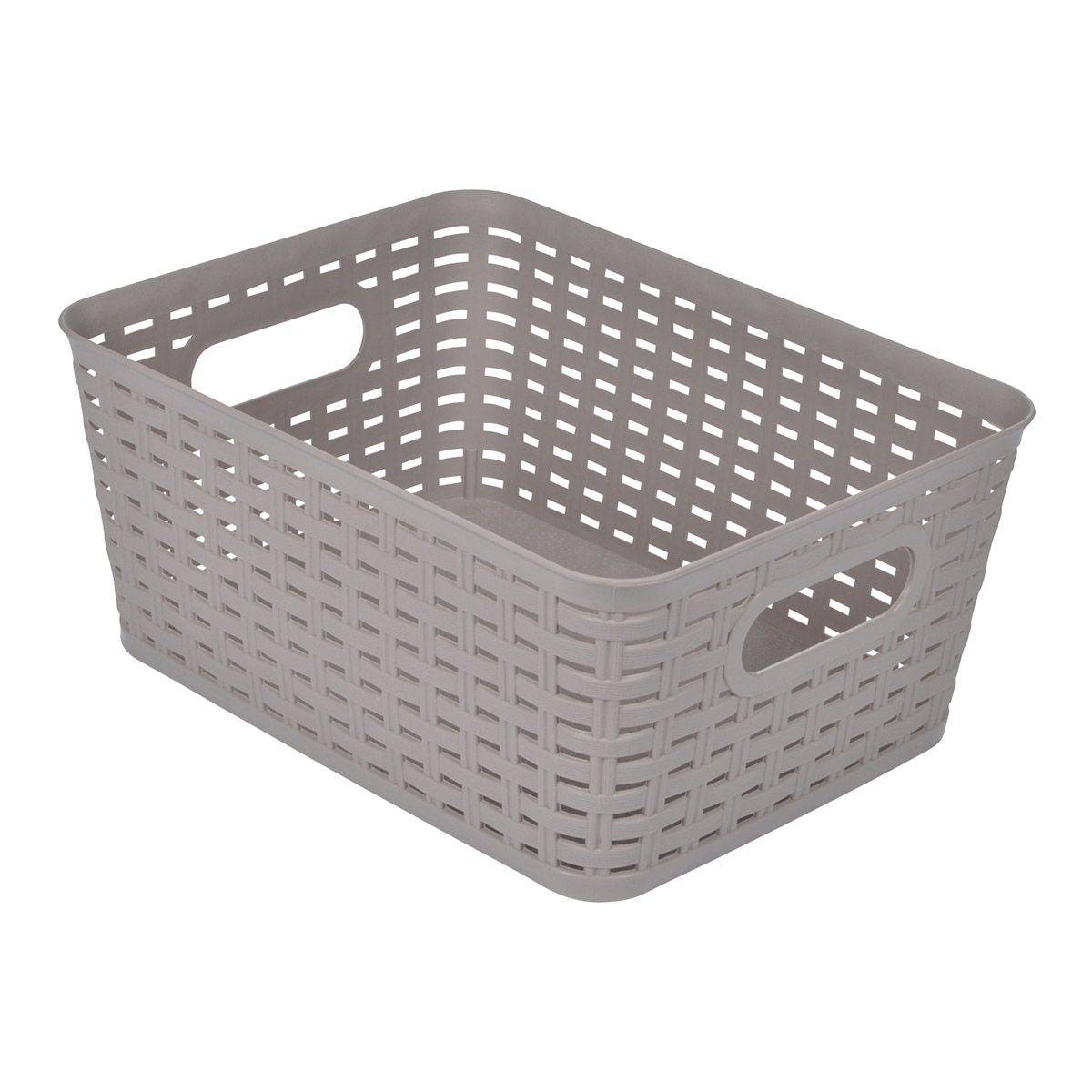 Panière à Linge "Effet Tressé" 9L Taupe