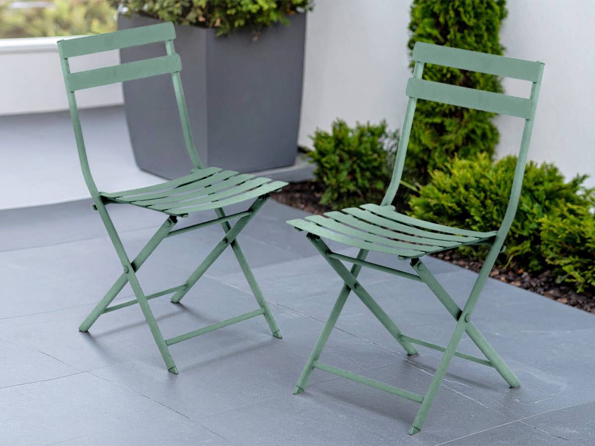 Hesperide - Lot de 2 Chaises de jardin métal pliante Greensboro Olive - Hespéride - Imagen 2