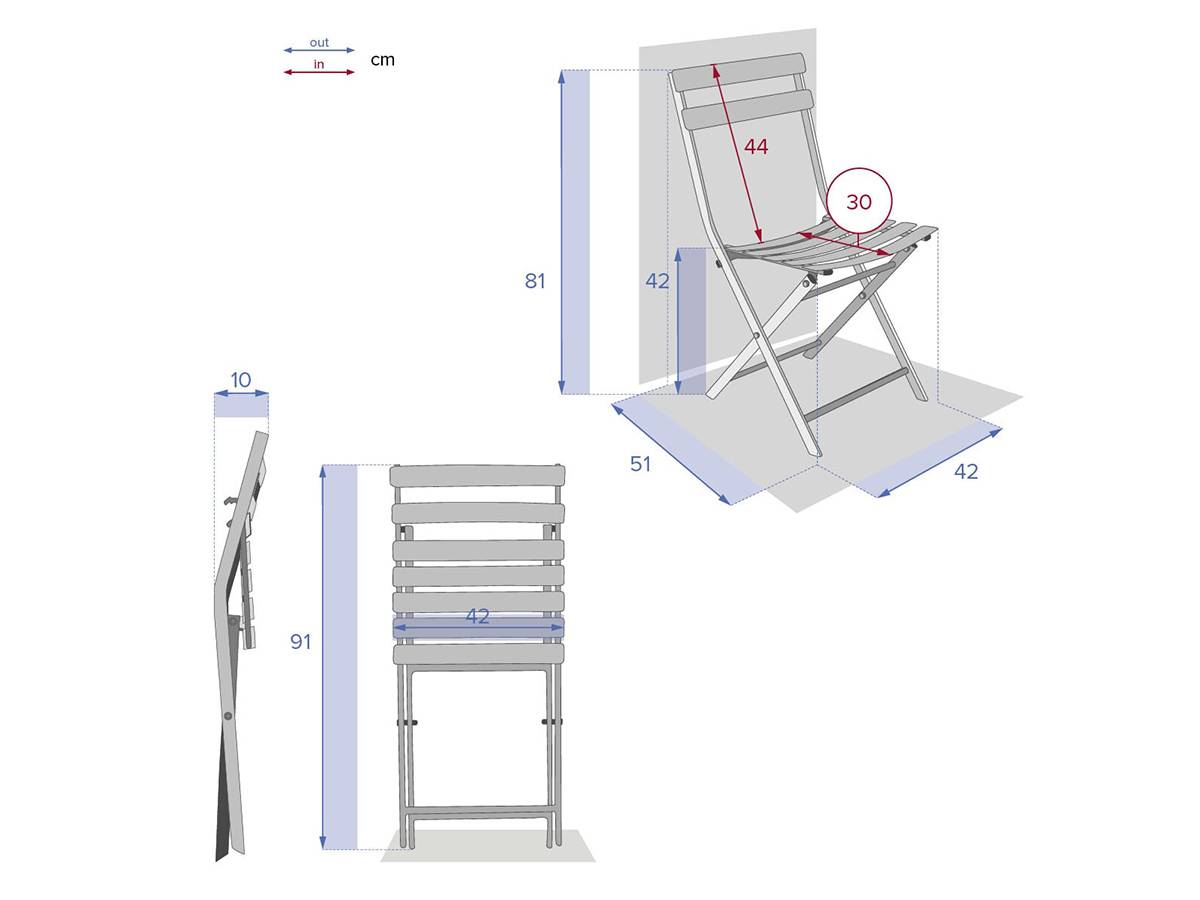 Hesperide - Lot de 2 Chaises de jardin métal pliante Greensboro Olive - Hespéride - Imagen 3