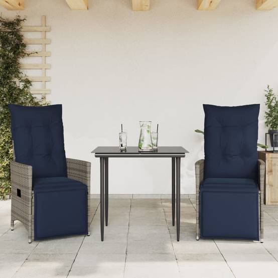 Chaise bois composite 2 places tissu gris 56 x 59 x 92 cm - Prolenta premium p3139.7 - Image 1
