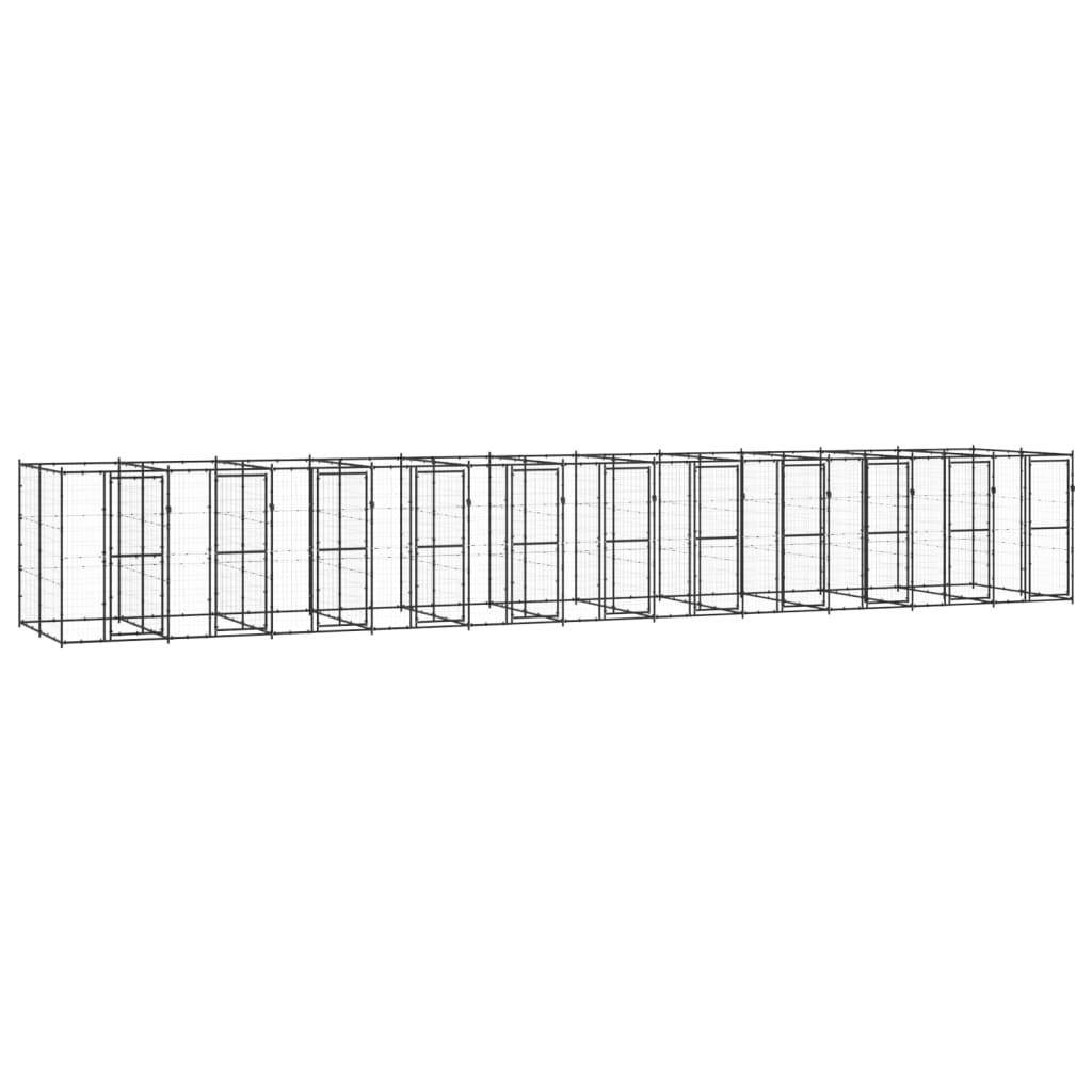 Helloshop26 - Chenil extérieur cage enclos parc animaux chien d'extérieur pour chiens acier 26,62 m² - Imagen 1