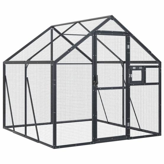 Volière Alu Modulable Légère Habitat Jardin Anthracite 179x200cm - ComfortXL Outdoor Living - Image 2