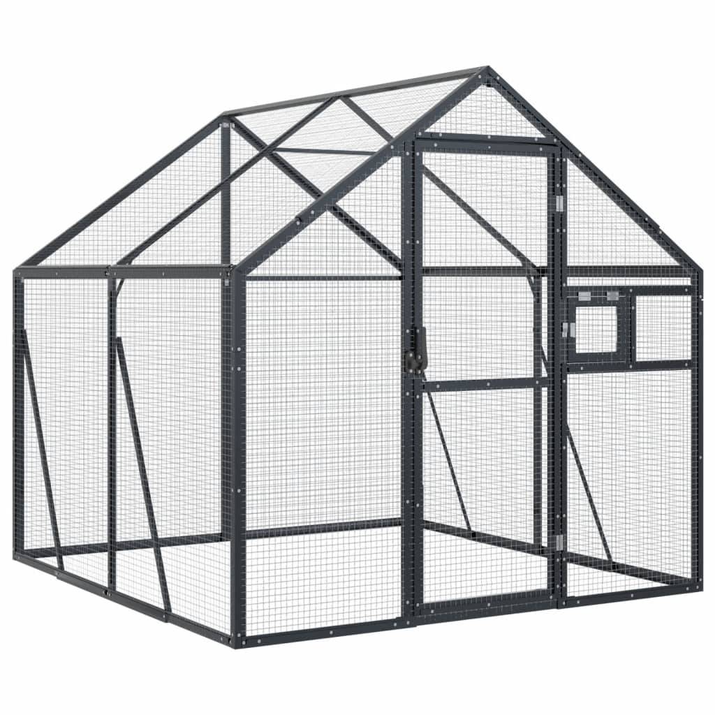 Volière Alu Modulable Légère Habitat Jardin Anthracite 179x200cm - ComfortXL Outdoor Living - Image 2