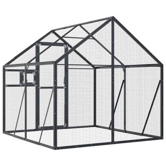 Volière Alu Modulable Légère Habitat Jardin Anthracite 179x200cm - ComfortXL Outdoor Living - Image 5