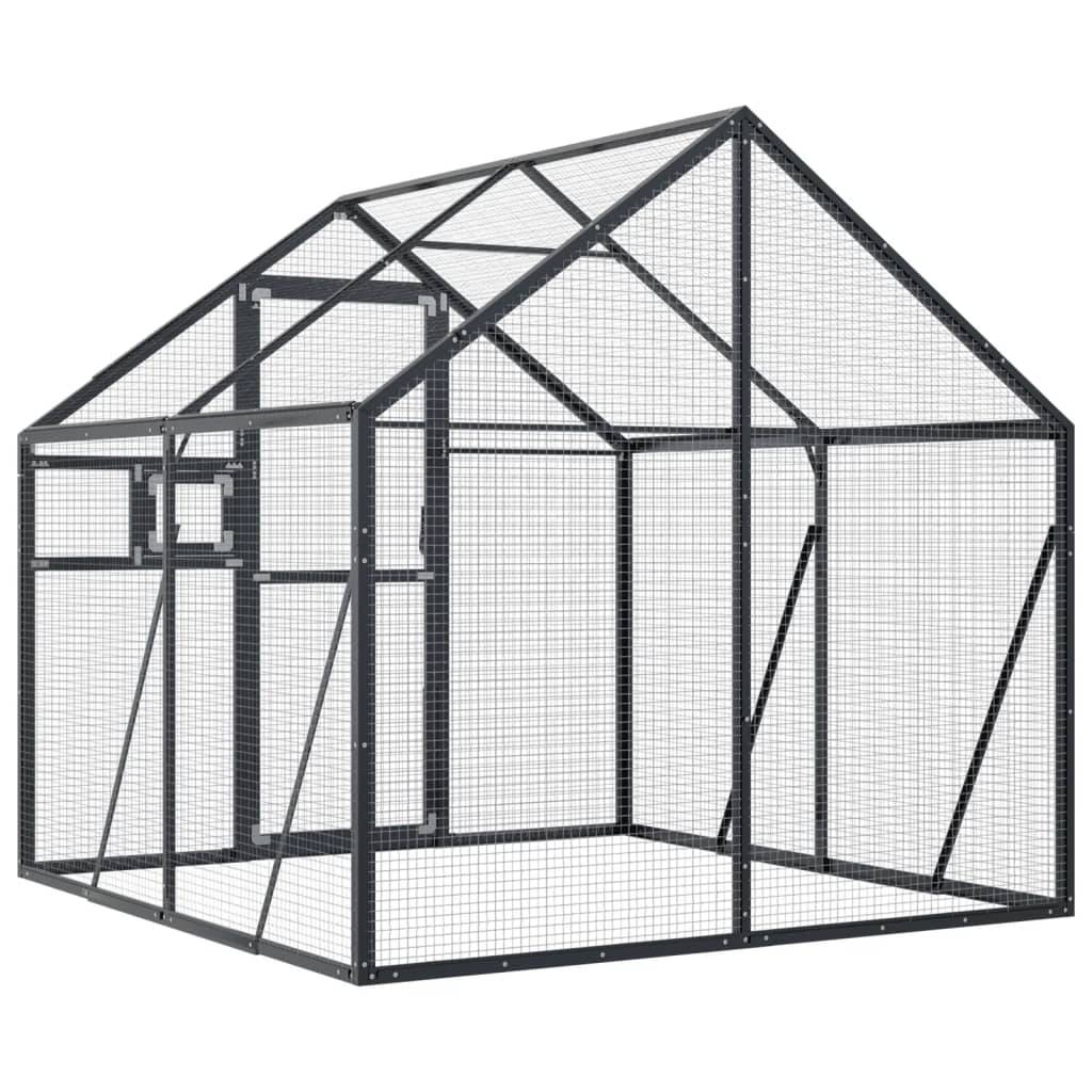 Volière Alu Modulable Légère Habitat Jardin Anthracite 179x200cm - ComfortXL Outdoor Living - Image 5