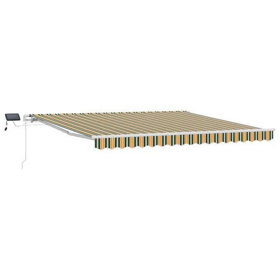 Auvent de Terrasse Manuel Tissu Acier avec Éclairage LED pour Soirées Vert et Jaune 400x300 cm – ComfortXL Outdoor Living - Image 2