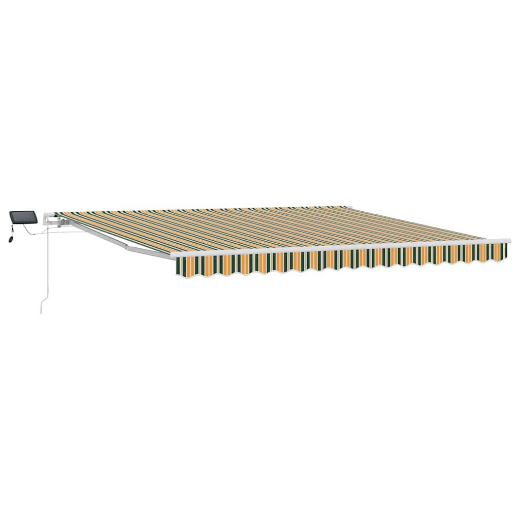 Auvent de Terrasse Manuel Tissu Acier avec Éclairage LED pour Soirées Vert et Jaune 400x300 cm – ComfortXL Outdoor Living - Image 2