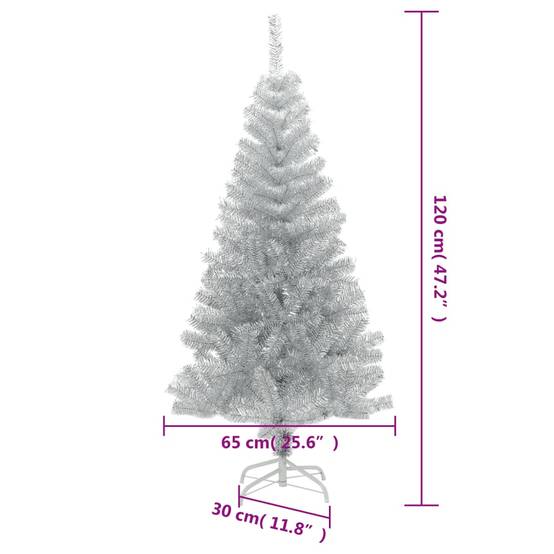 Vidaxl - Sapin de Noël artificiel avec support argenté 120 cm PET vidaXL 329187 - Image 3
