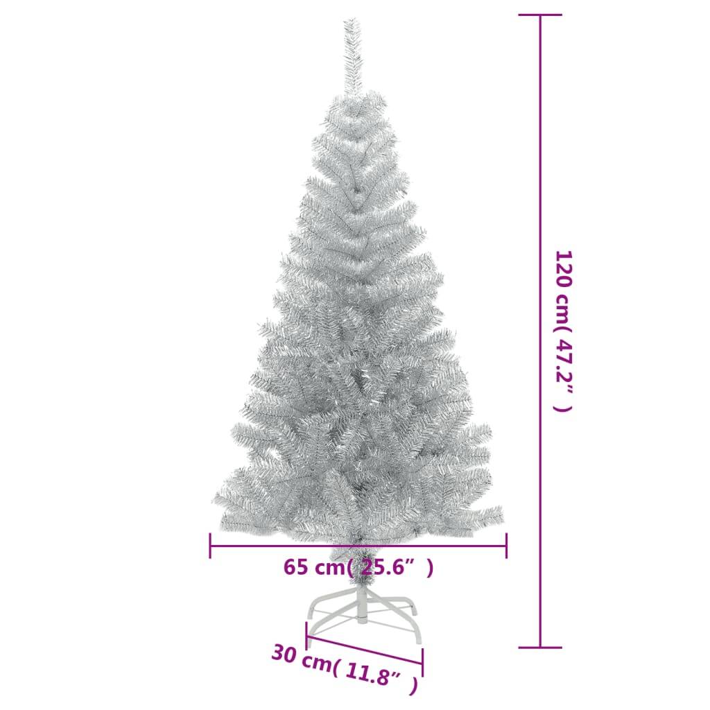 Vidaxl - Sapin de Noël artificiel avec support argenté 120 cm PET vidaXL 329187 - Image 3