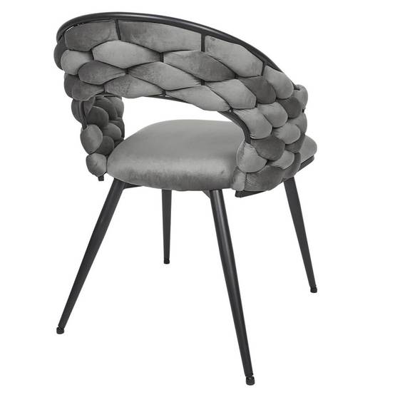 ALTOBUY - Lot de 2 Chaises en Velours Gris Pieds Métal Noir - OSCAR - Image 7