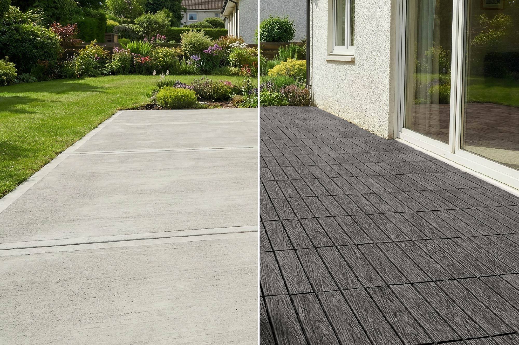 Casanoov Lot de 30 dalles clipsables terrasse en composite JURA effet bois gris 30x30cm - Image 6