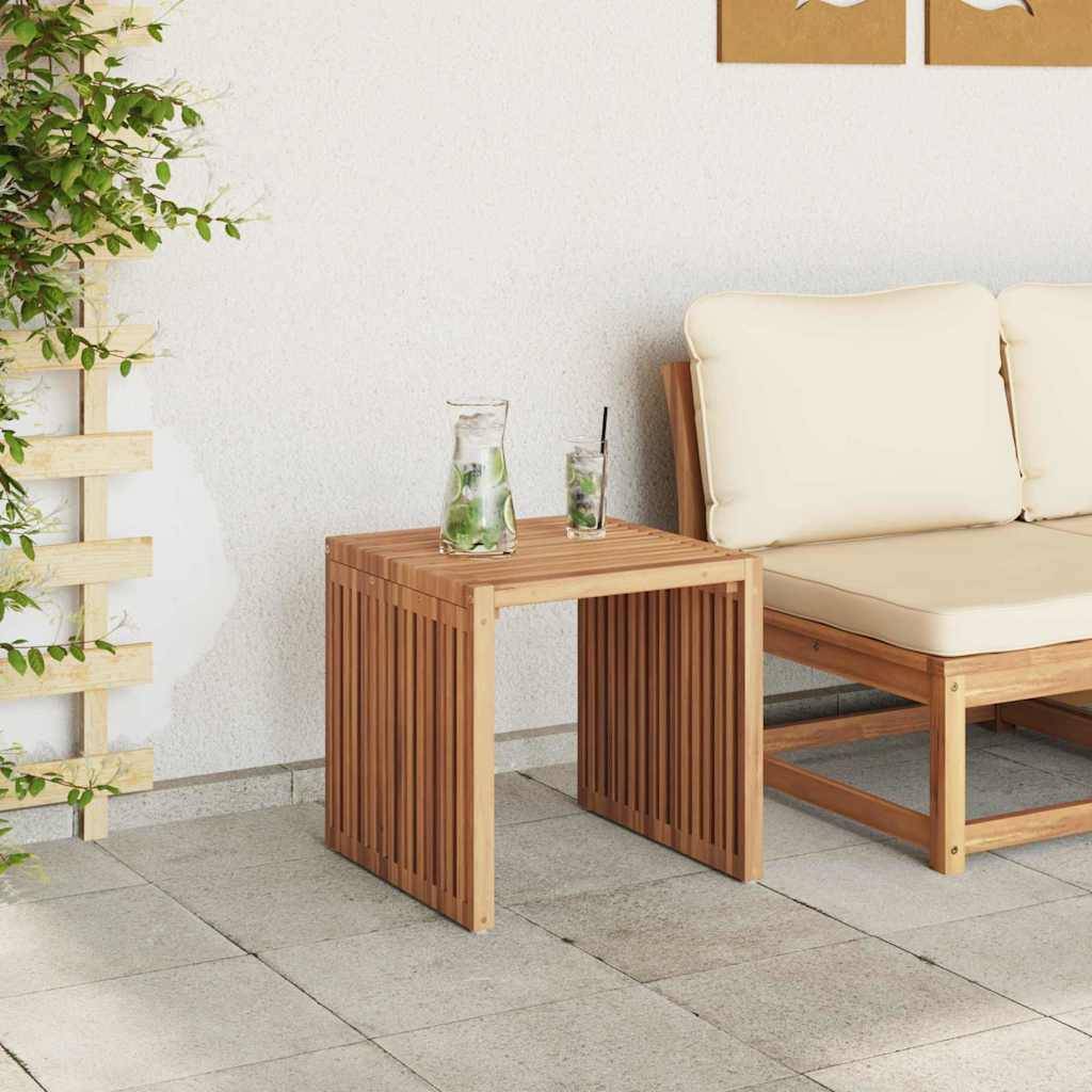 Table d'Appoint Carrée pour Jardin 45x42.5cm en Bois de Teck Massif, Bout de Canapé d'Extérieur Robuste – ComfortXL Outdoor Living - Image 4