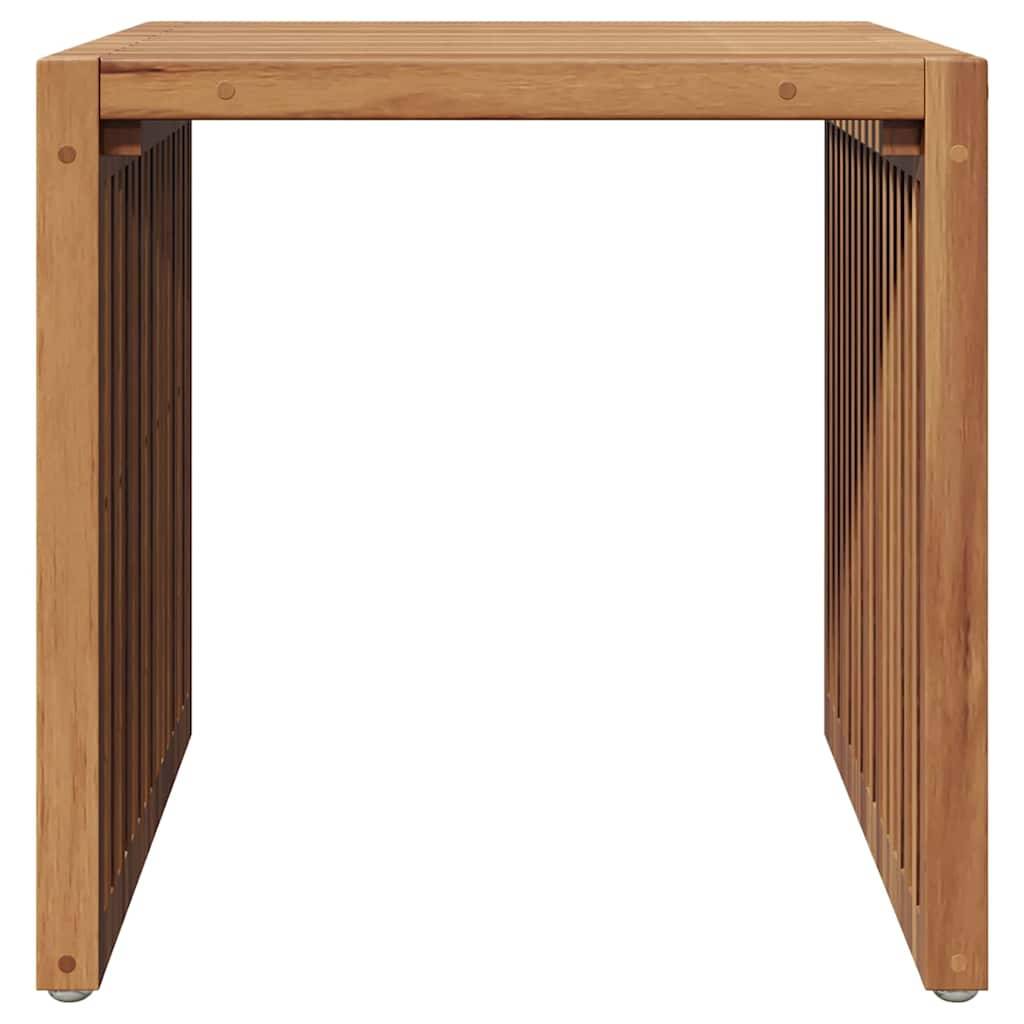 Table d'Appoint Carrée pour Jardin 45x42.5cm en Bois de Teck Massif, Bout de Canapé d'Extérieur Robuste – ComfortXL Outdoor Living - Image 5