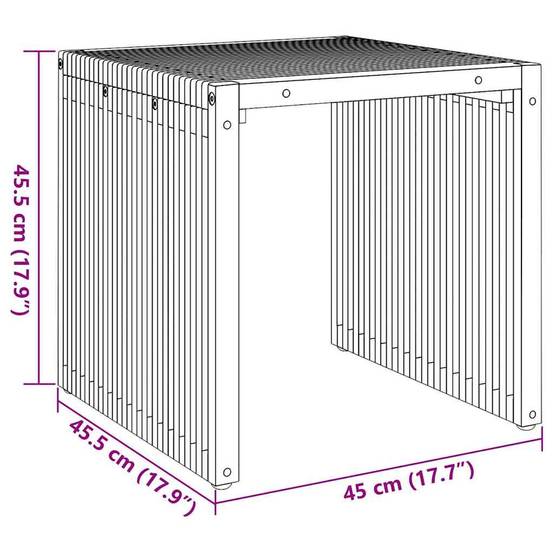 Table d'Appoint Carrée pour Jardin 45x42.5cm en Bois de Teck Massif, Bout de Canapé d'Extérieur Robuste – ComfortXL Outdoor Living - Image 9