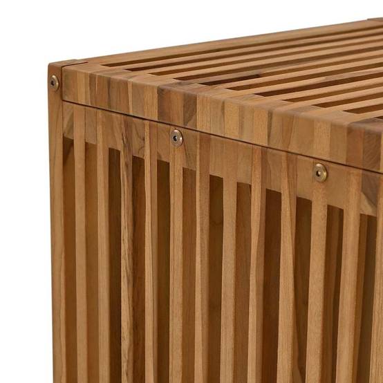 Table d'Appoint Carrée pour Jardin 45x42.5cm en Bois de Teck Massif, Bout de Canapé d'Extérieur Robuste – ComfortXL Outdoor Living - Image 8