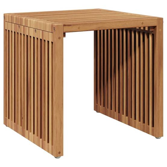 Table d'Appoint Carrée pour Jardin 45x42.5cm en Bois de Teck Massif, Bout de Canapé d'Extérieur Robuste – ComfortXL Outdoor Living - Image 2