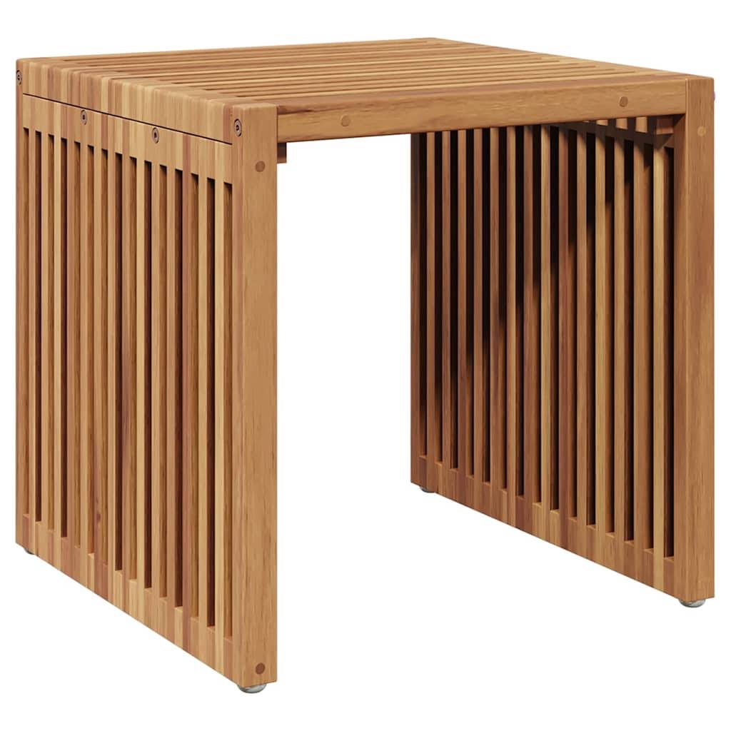 Table d'Appoint Carrée pour Jardin 45x42.5cm en Bois de Teck Massif, Bout de Canapé d'Extérieur Robuste – ComfortXL Outdoor Living - Image 2