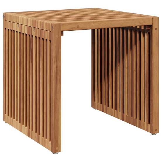 Table d'Appoint Carrée pour Jardin 45x42.5cm en Bois de Teck Massif, Bout de Canapé d'Extérieur Robuste – ComfortXL Outdoor Living - Image 7