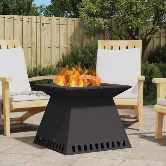 ComfortXL - Brasero de jardin carré 60cm en acier pour terrasse Noir – ComfortXL Outdoor Living - Image 1