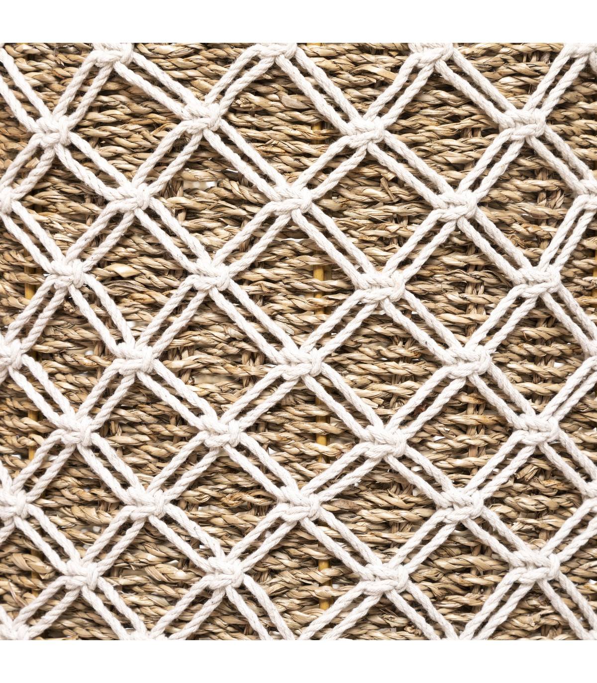 Set de 3 Paniers de rangement en Macramé et Roseau naturel - Imagen 2