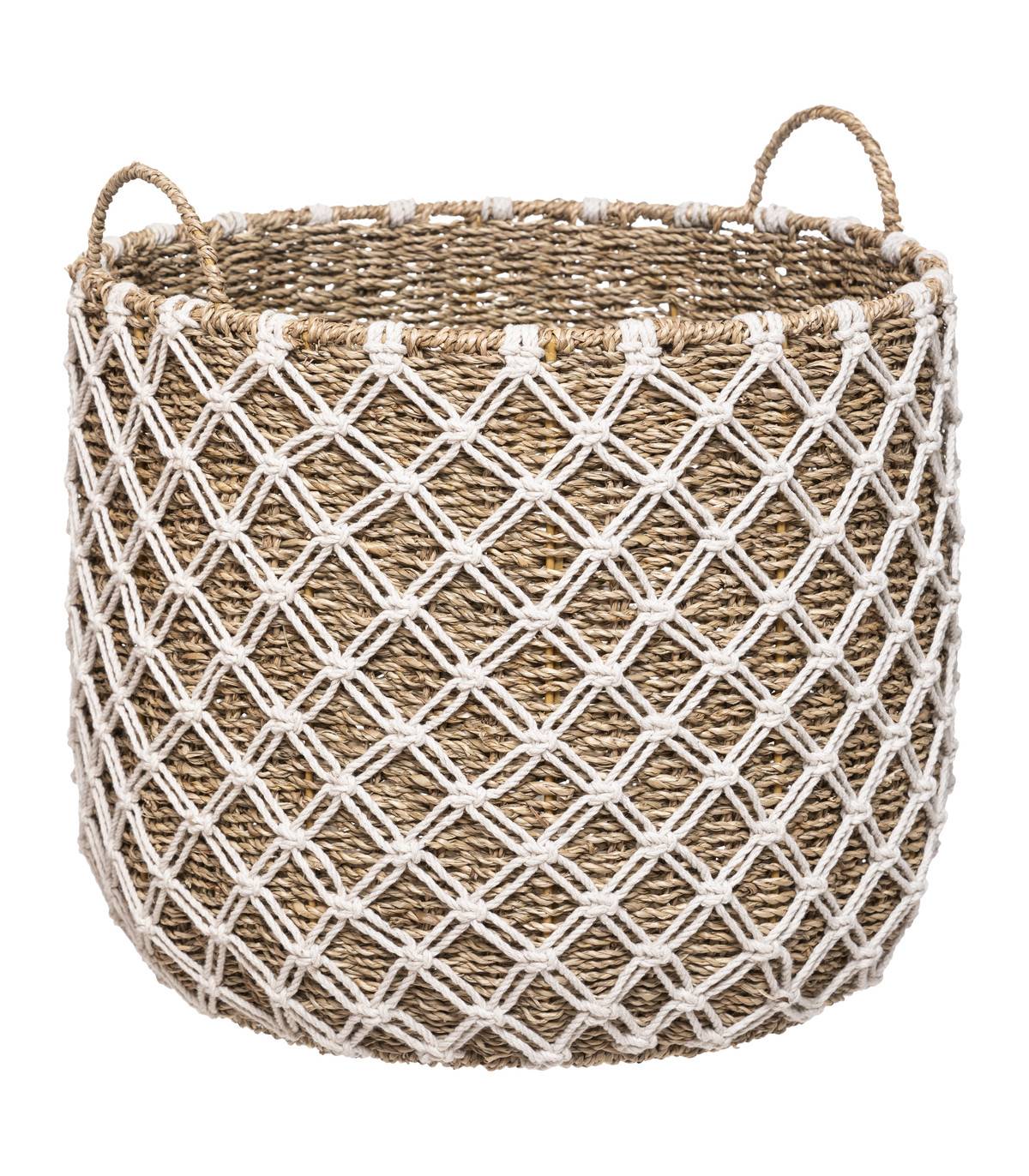 Set de 3 Paniers de rangement en Macramé et Roseau naturel - Imagen 3