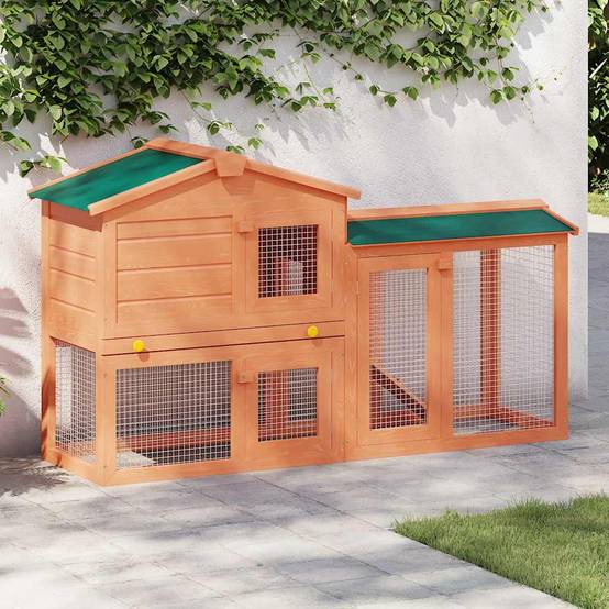 Grand clapier en bois XXL 145cm avec enclos pour lapins et rongeurs – ComfortXL Outdoor Living - Image 1