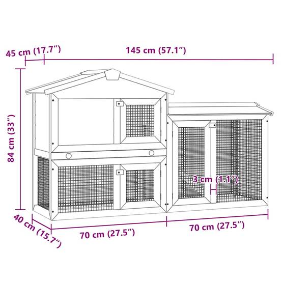 Grand clapier en bois XXL 145cm avec enclos pour lapins et rongeurs – ComfortXL Outdoor Living - Image 8