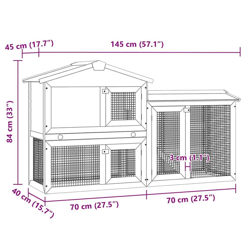 Grand clapier en bois XXL 145cm avec enclos pour lapins et rongeurs – ComfortXL Outdoor Living - Image 8