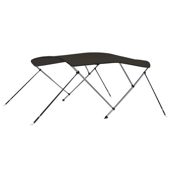 Store banne | Auvent bimini à 3 arceaux noir 183x140x137 cm Maison Chic - Image 6