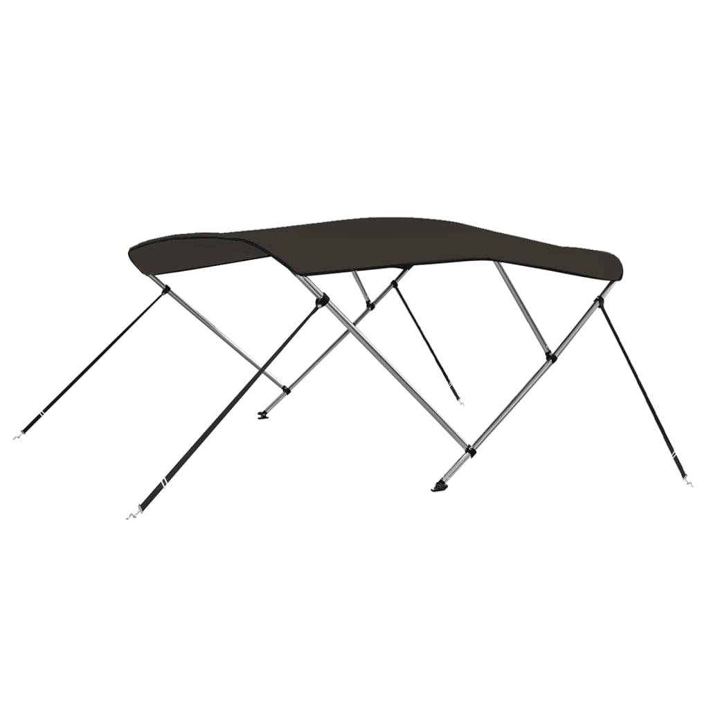 Store banne | Auvent bimini à 3 arceaux noir 183x140x137 cm Maison Chic - Image 6
