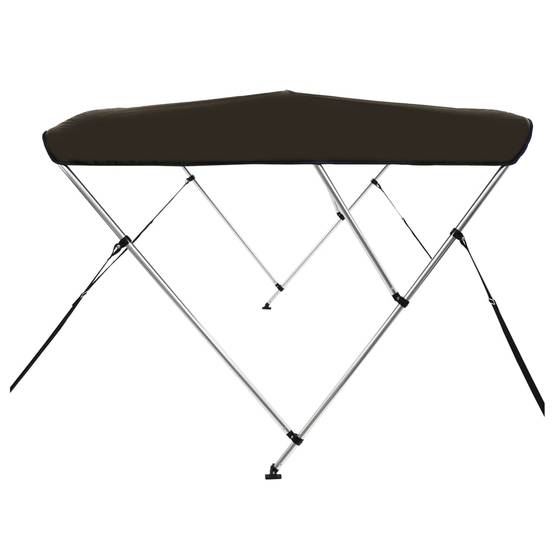 Store banne | Auvent bimini à 3 arceaux noir 183x140x137 cm Maison Chic - Image 5