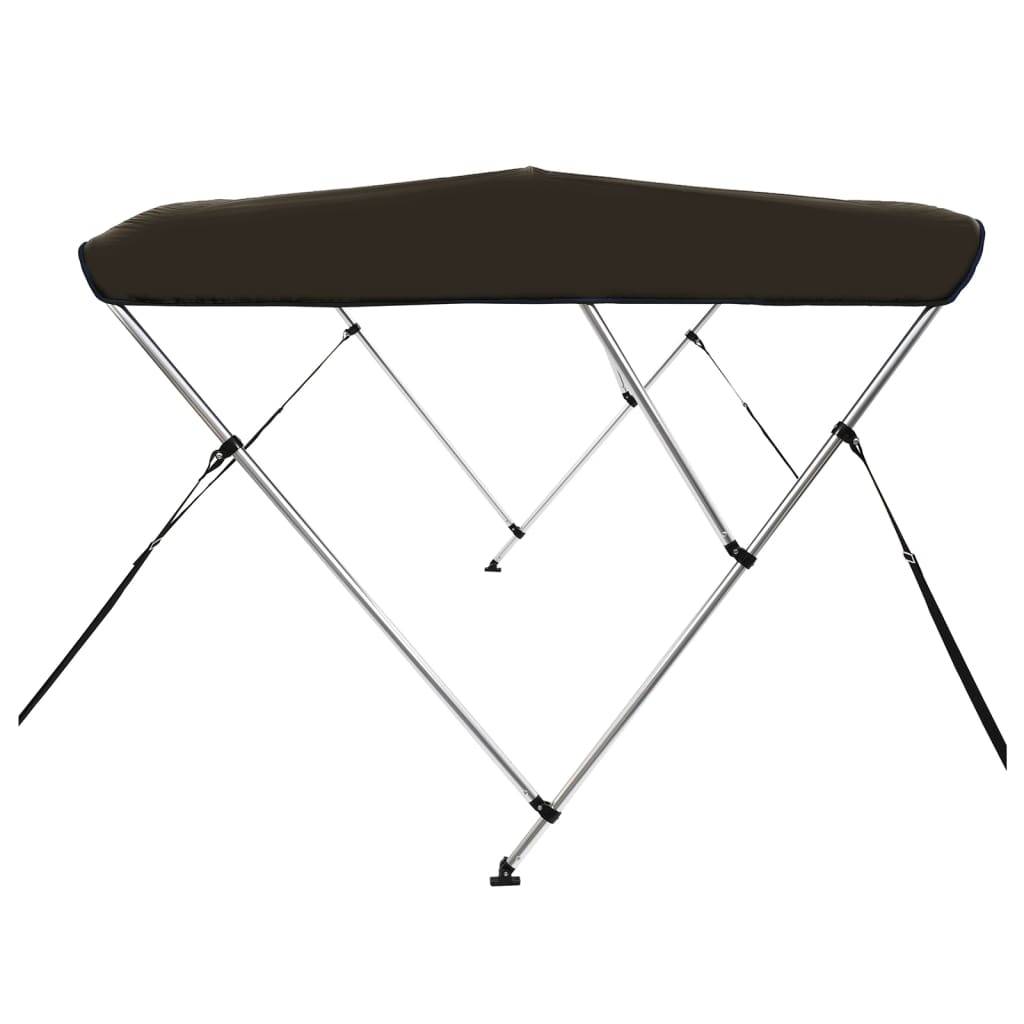 Store banne | Auvent bimini à 3 arceaux noir 183x140x137 cm Maison Chic - Image 5