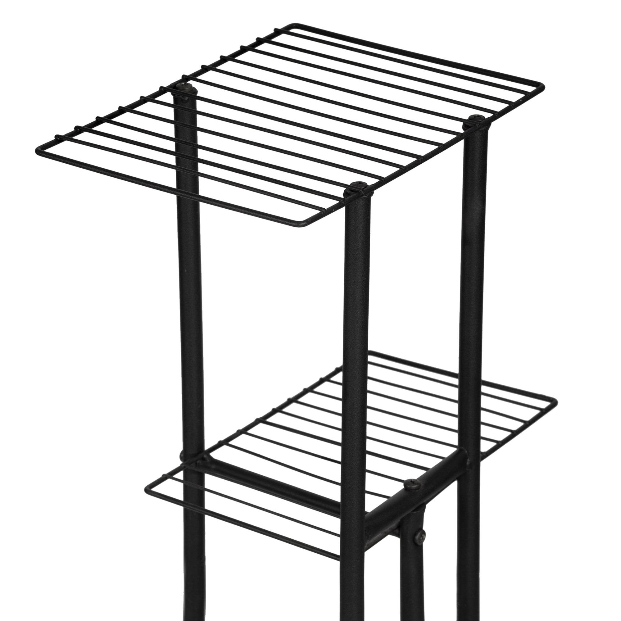 Helloshop26 - Étagère à plantes 97,5 x 43,5 x 22 cm à 4 niveaux noir - Imagen 4