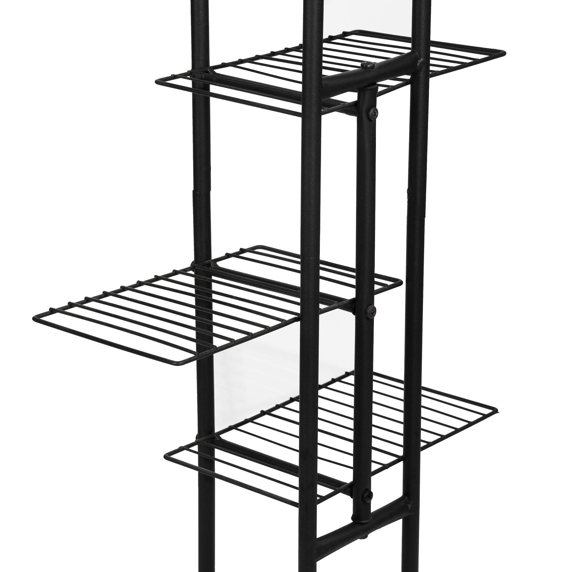 Helloshop26 - Étagère à plantes 97,5 x 43,5 x 22 cm à 4 niveaux noir - Imagen 5