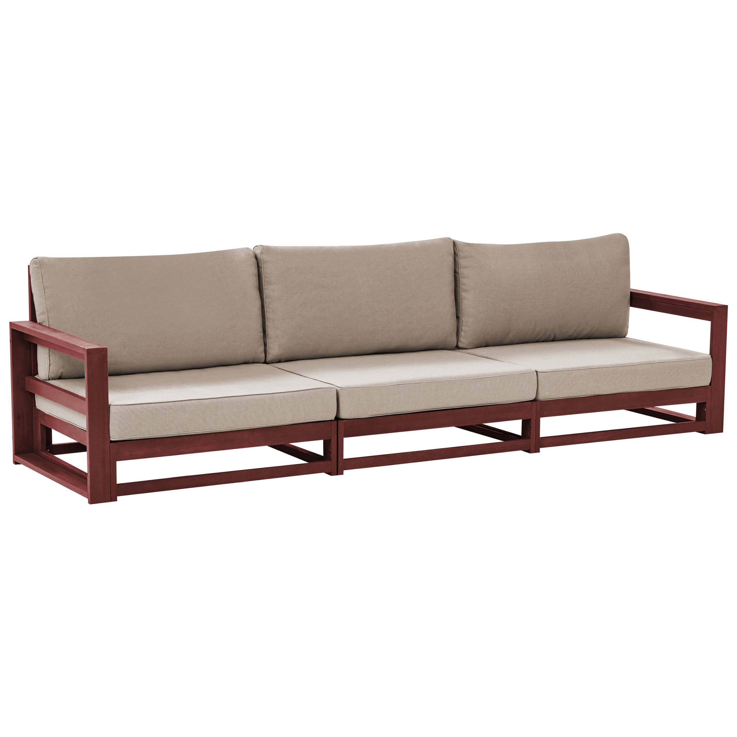 Beliani - Canapé de Jardin Acajou et Taupe en Bois d'Acacia Confort d'Assise Optimal avec Coussins pour Ensemble - Imagen 1