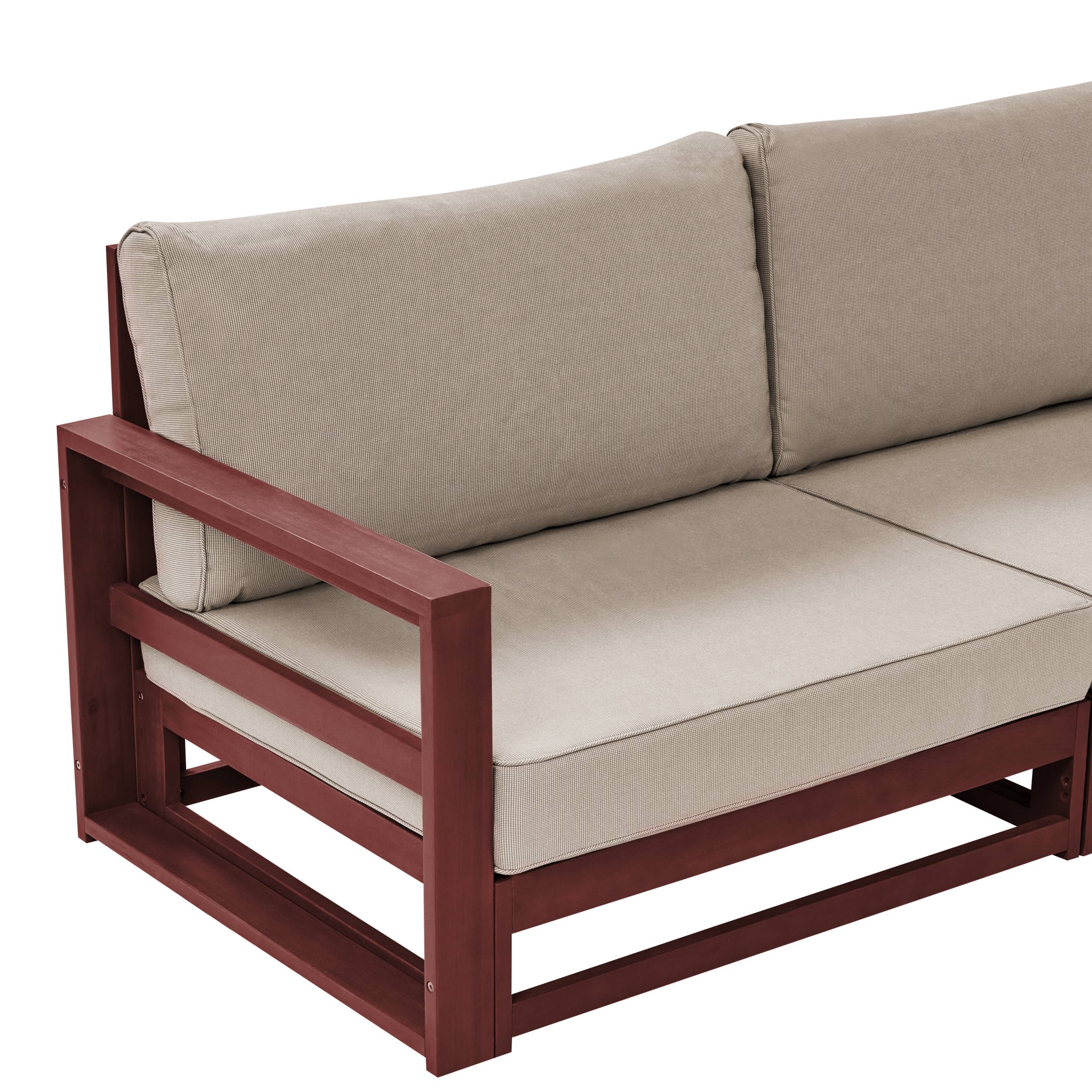 Beliani - Canapé de Jardin Acajou et Taupe en Bois d'Acacia Confort d'Assise Optimal avec Coussins pour Ensemble - Imagen 7