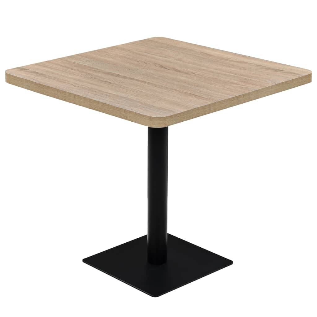 Helloshop26 - Table haute mange debout bar bistrot MDF et acier carré 80 x 80 cm chêne beige - Imagen 1
