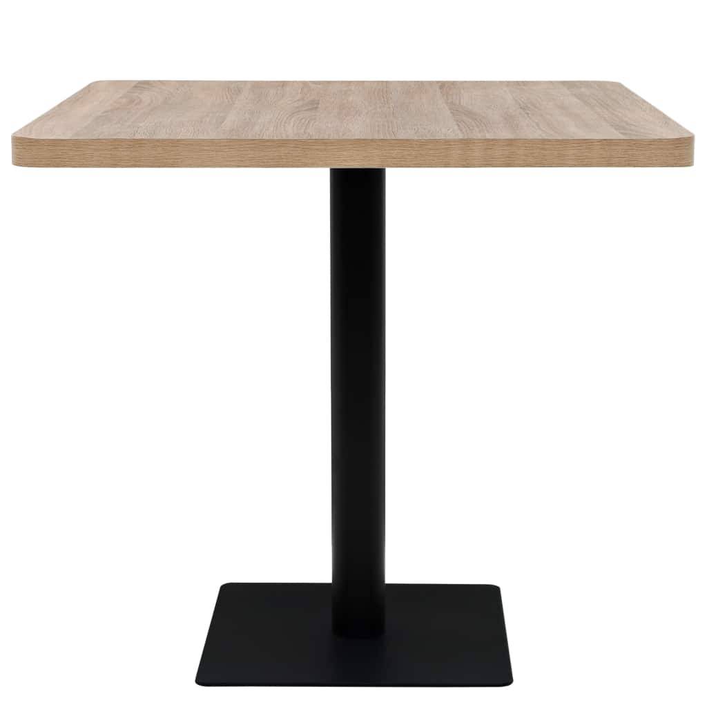 Helloshop26 - Table haute mange debout bar bistrot MDF et acier carré 80 x 80 cm chêne beige - Imagen 2