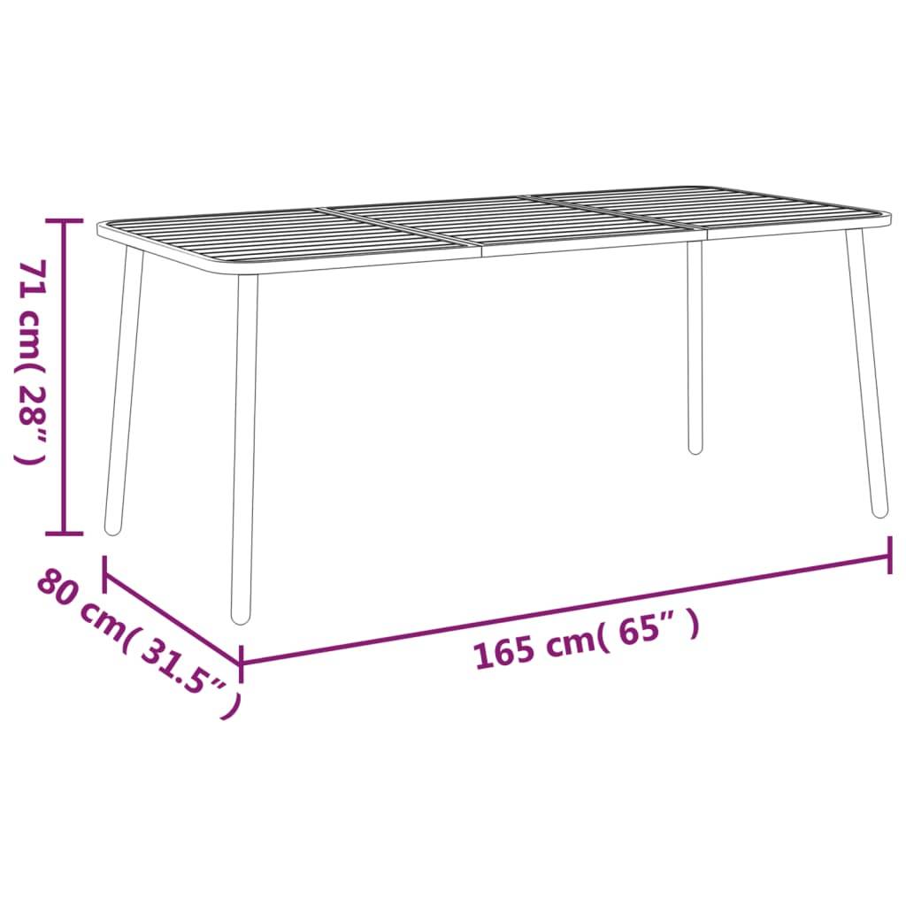PANGIVO - Table de Jardin Anthracite 165 x 80 x 71 cm Acier - PANGIVO - Image 6