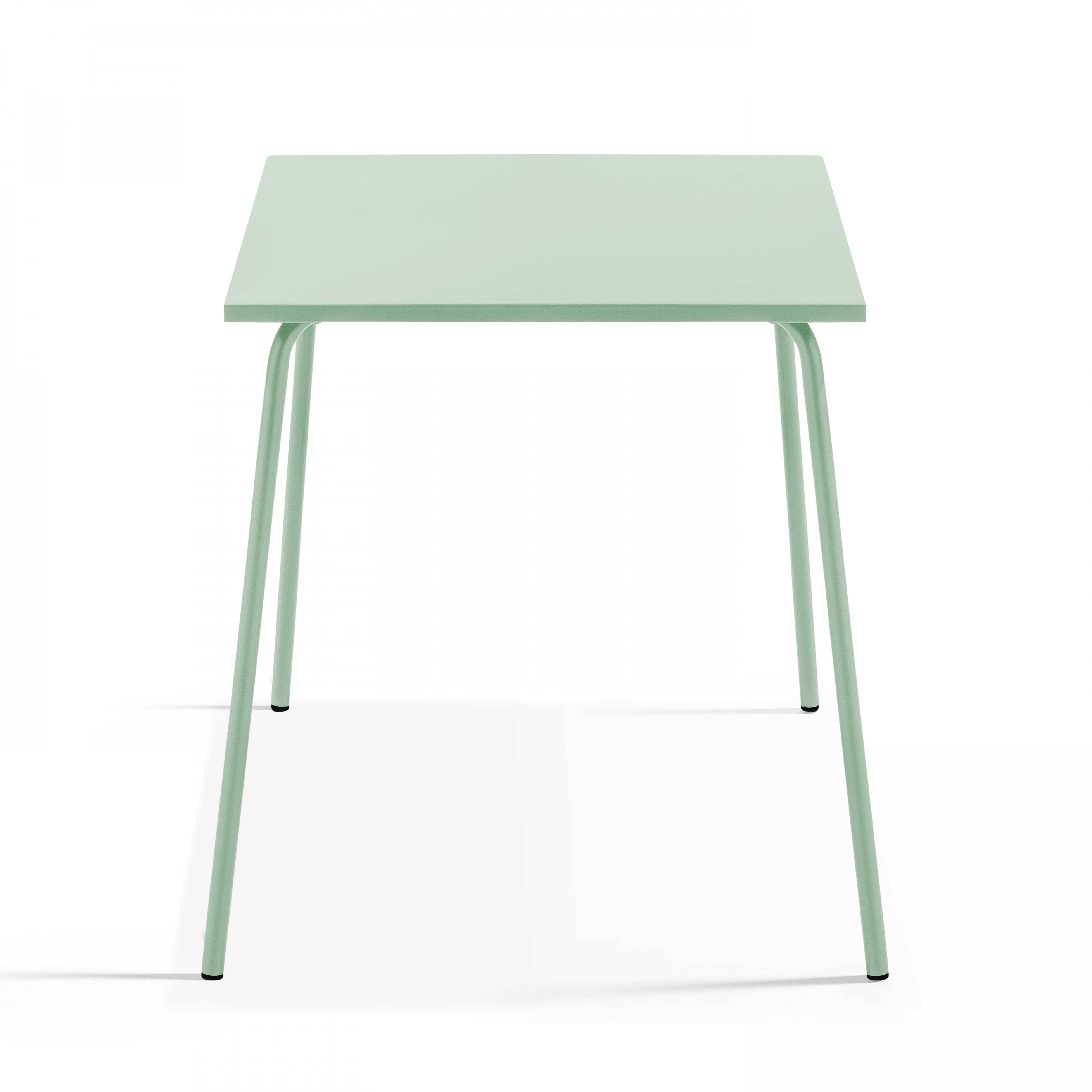 Oviala - Ensemble table de jardin carrée et 4 fauteuils acier vert sauge Palavas - Oviala - Imagen 3