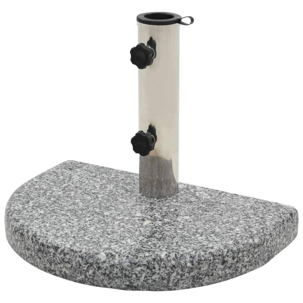 Helloshop26 - Pied base socle de parasol granite demi cercle 10 kg gris - Imagen 1