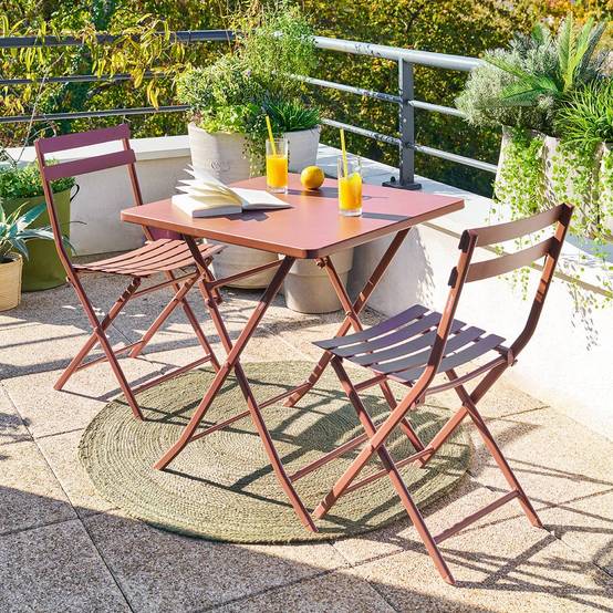 Hesperide - Table de jardin Greensboro 2 places pliable 70x70cm acajou Hespéride - Image 1