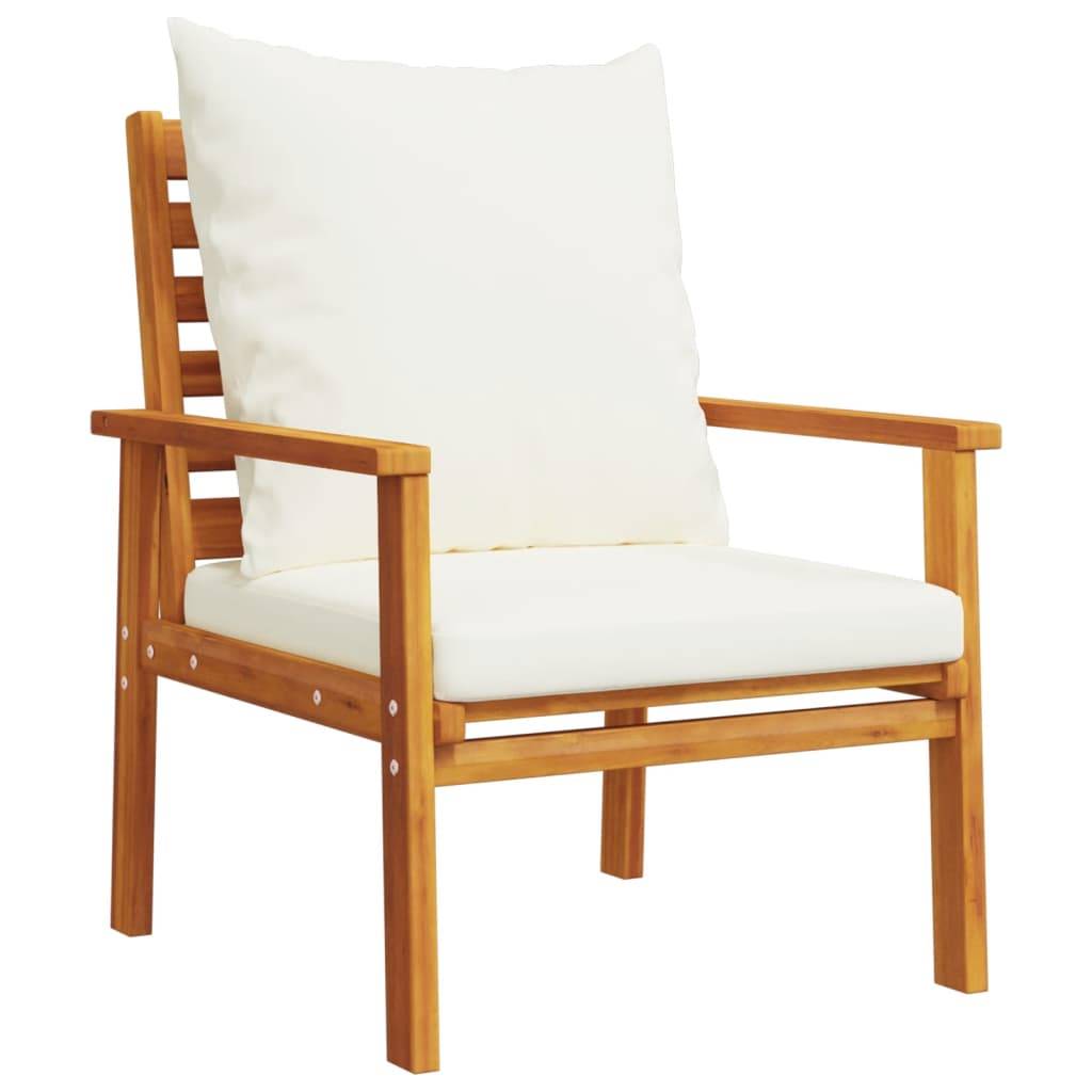 Salon de Jardin Bas 4 Pièces Bois d'Acacia Massif Huilé Table Basse Banc et Fauteuils Terrasse Brun – ComfortXL Outdoor Living - Image 5