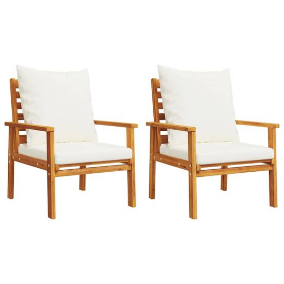 Salon de Jardin Bas 4 Pièces Bois d'Acacia Massif Huilé Table Basse Banc et Fauteuils Terrasse Brun – ComfortXL Outdoor Living - Image 4