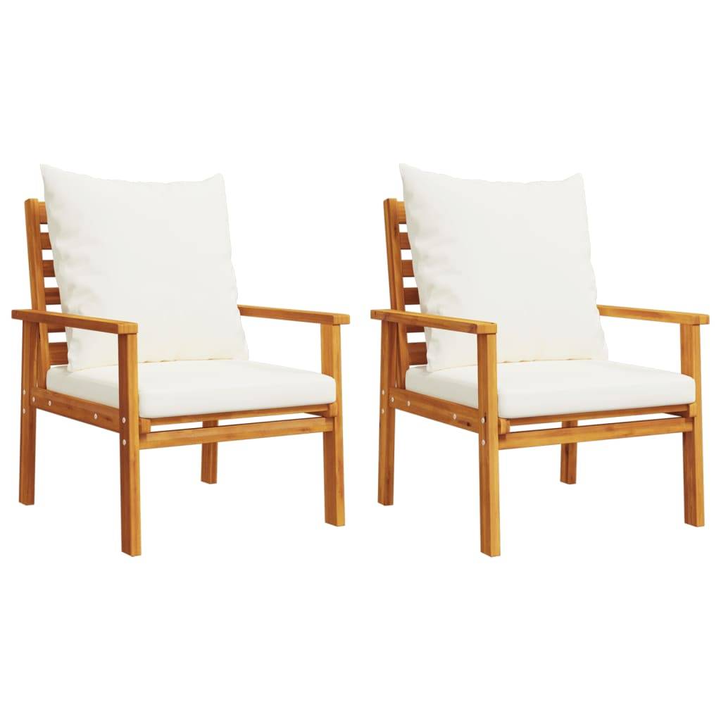 Salon de Jardin Bas 4 Pièces Bois d'Acacia Massif Huilé Table Basse Banc et Fauteuils Terrasse Brun – ComfortXL Outdoor Living - Image 4