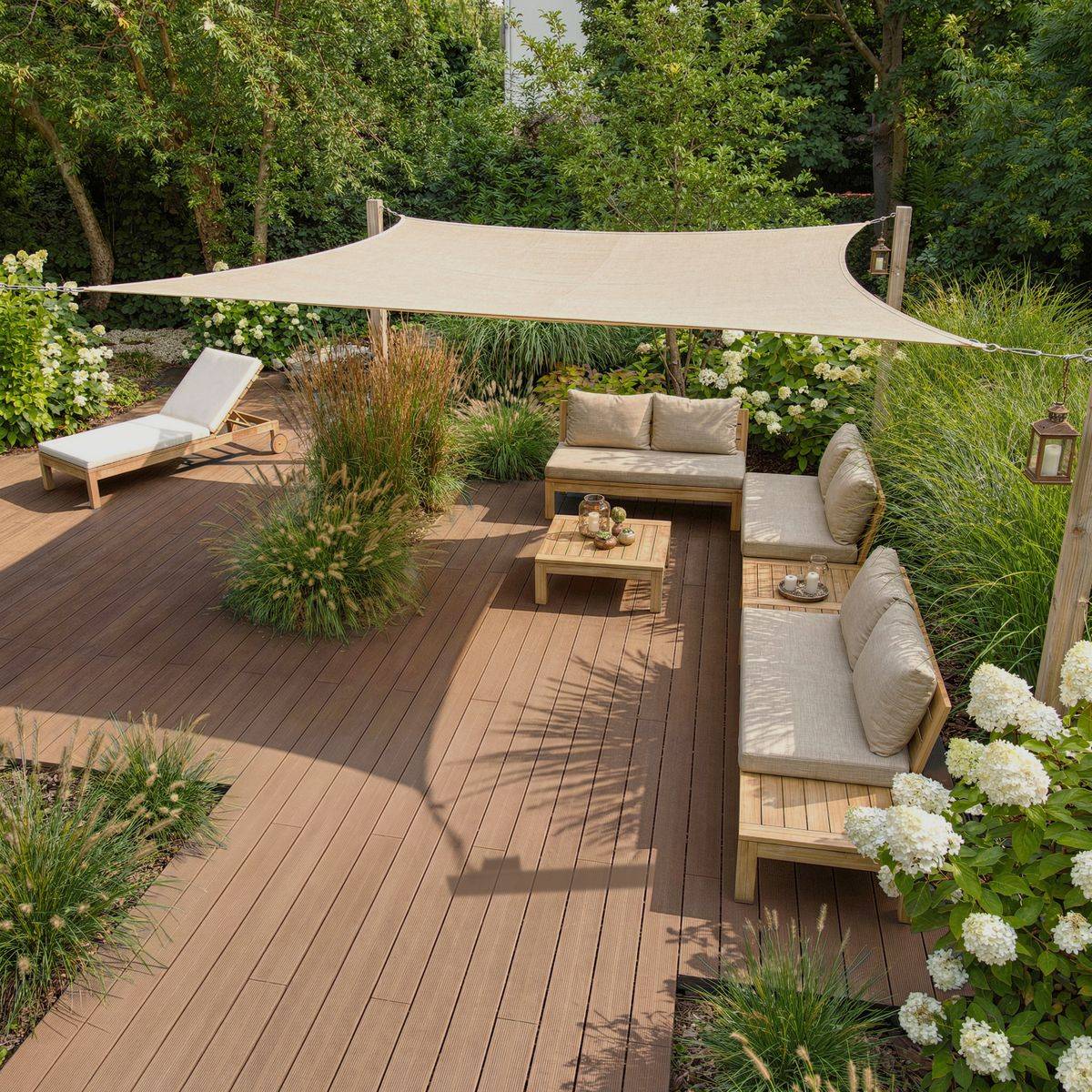 Kit terrasse composite SIERRA Bronze 50 m² - lambourdes pin et clips inclus - Image 1