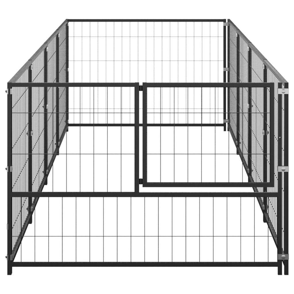 Helloshop26 - Chenil extérieur cage enclos parc animaux chien noir 4 m² acier - Imagen 4
